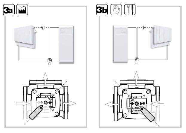 Схема разделения 2 - Пример применения разделительного клапана ESBE 3F80