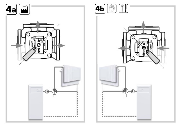 Схема разделения 2 - Пример применения разделительного клапана ESBE 3F80