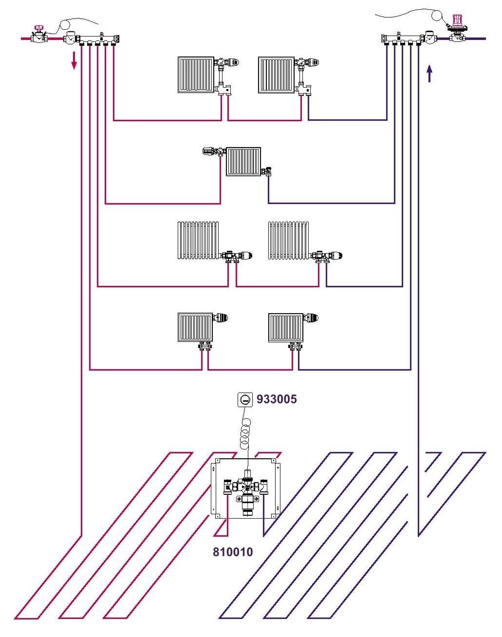 Схема подключения комплекта для теплого пола Herz Floor Fix