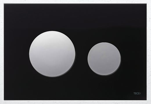 Панель смыва TECEloop черное стекло, клавиши хром глянцевый, 9240656 фото - 1