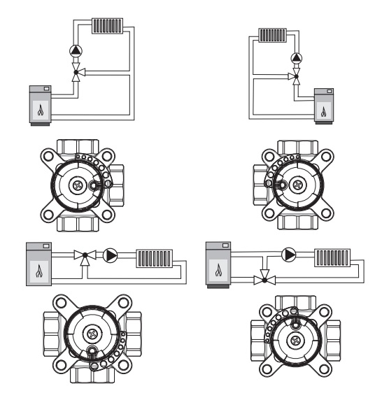 Примеры применения трехходовых регулирующих клапанов VRS3 (HRB-3R)