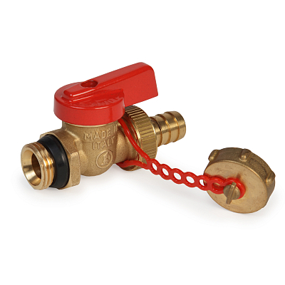 Кран шаровой латунный Giacomini выпускной НР, с ручкой, DN15, R608DY053 фото - 1