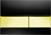 Панель смыва TECEsquare стекло черное, клавиши золото, 9240808