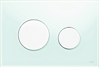 Панель смыва TECEloop зеленое стекло, клавиши белые, 9240651