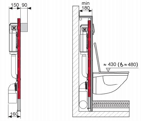 Инсталляция Tece Base 2.0 для унитаза, Ambia хром, 9400405 Инсталляция Tece Base 2.0 для унитаза, Ambia хром, 9400405 фото - 3