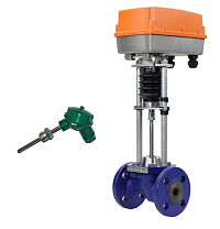 Клапан регулирующий TRV DN25 Kvs 10 с терморегулирующим приводом 220В фото - astuniqueidentifier