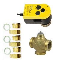 Клапан регулирующий 2/3х седельный Sauter DN32 с приводом 0..10В 24В