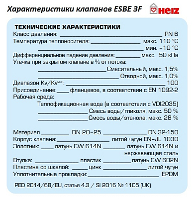 Трехходовой смесительный клапан ESBE 3F32 фланцевый DN 32 Kvs 28, 11100300 Трехходовой смесительный клапан ESBE 3F32 фланцевый DN 32 Kvs 28, 11100300 фото - 7