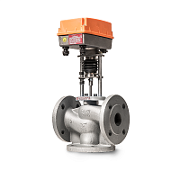 Клапан 3х ходовой фланцевый TRV-3 DN80 Kvs 100 с приводом 3х 220В Клапан 3х ходовой фланцевый TRV-3 DN80 Kvs 100 с приводом 3х 220В