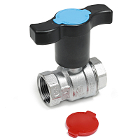 Кран шаровой Giacomini с длинной крас./син. ручкой DN32, R851TX006