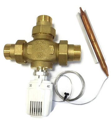 Регулятор Herz для водяного теплого пола площадью до 200м2, температура 20-50С, DN25 фото - 1