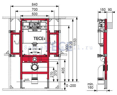 Инсталляция TECEprofil UNI 2.0 для людей с ограниченной подвижностью, 9300381 Инсталляция TECEprofil UNI 2.0 для людей с ограниченной подвижностью, 9300381 фото - 4